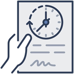 Ein Blatt Papier mit einer Uhr wird von einer Hand gehalten als Symbolbild für flexible Arbeitszeiten